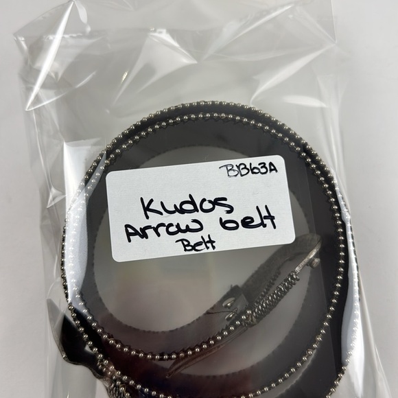 Vintage Kudos Brown Leather Belt Native Design Western Cowboy Style with Silver - Picture 9 of 9